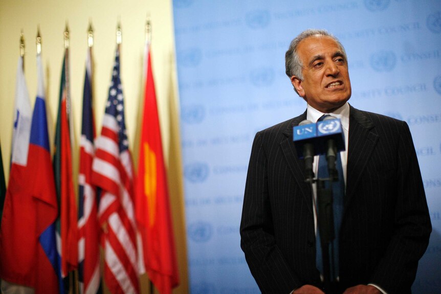 Zalmay Khalilzad speaks at the UN.