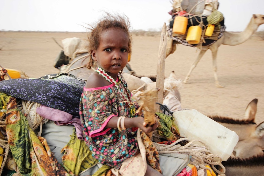 Many Ethiopian families are leaving their permanent homes in search of better access to food and water