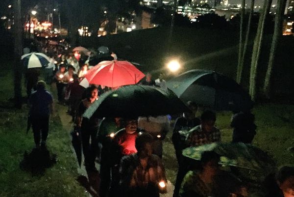 Hundreds walk to scene where Prabha Arun Kumar was stabbed to death in Parramatta Park