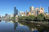 Yarra River on a sunny day in Melbourne