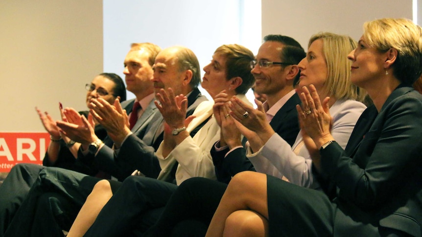 Local and federal Labor politicians at ACT Labor's 2016 election campaign launch.