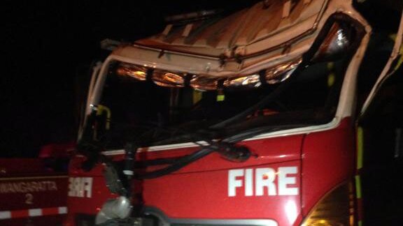 Fire truck hit by falling tree in Kilmore