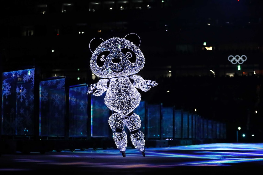 A performer partidcipates during the closing ceremony at the 2018 Olympic Winter Games.