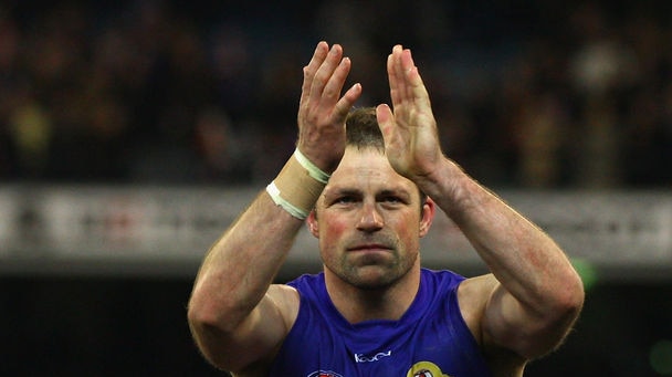 Curtain call...Brad Johnson bids the MCG farewell after losing his final AFL game to St Kilda.