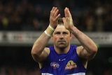 Curtain call...Brad Johnson bids the MCG farewell after losing his final AFL game to St Kilda.