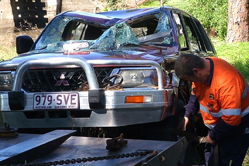Caboolture smashed car
