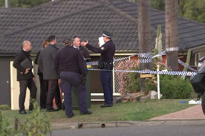 Police outside a house