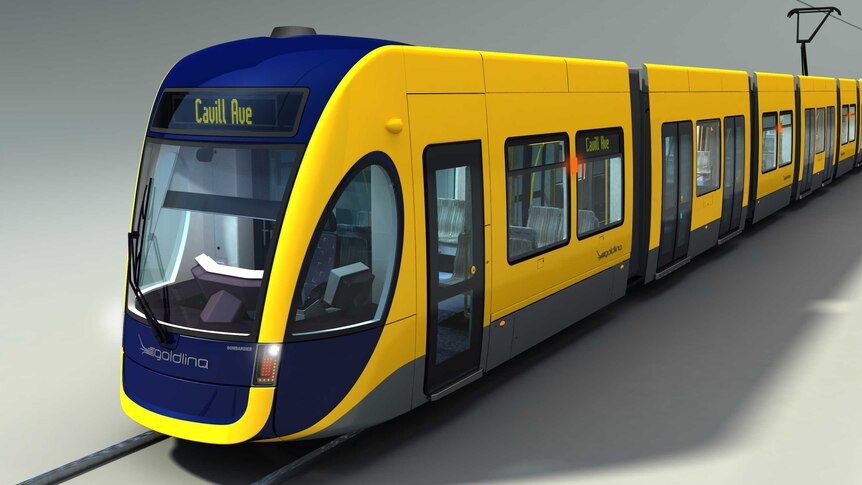 Artist impression of Gold Coast light rail tram