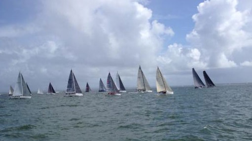 Boats are competing in the 2015 Brisbane to Gladstone yacht race