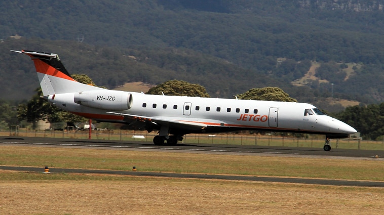 A Jetgo plane at Illawarra Regional Airport.