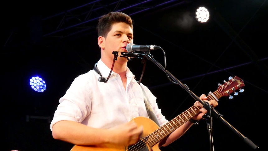 Blake O'Connor performs on stage at the Star Maker Grand Final.
