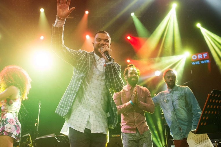 Guy Sebastian performs during a club concert ahead of the Eurovision