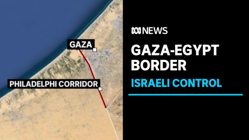 Gaza-Egypt Border, Israeli Control: A graphic map of souther Gaza and Egypt showing a military 'corrdior'.