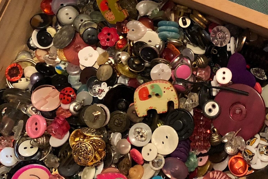 A box of buttons