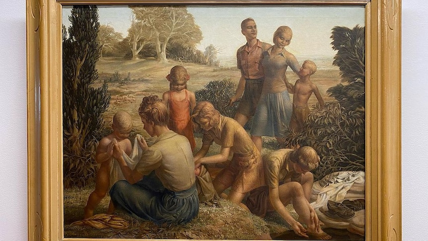 The Bushwalkers artwork showing a group of people outside.