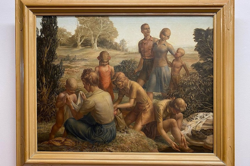 The Bushwalkers artwork showing a group of people outside.