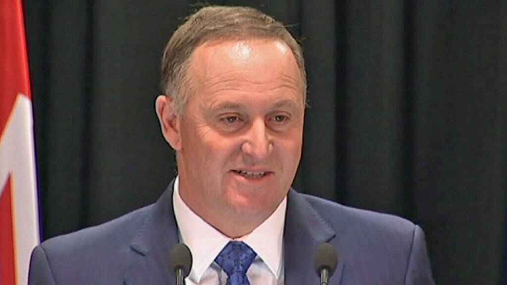 New Zealand Prime Minister John Key speaks after announcing his ...