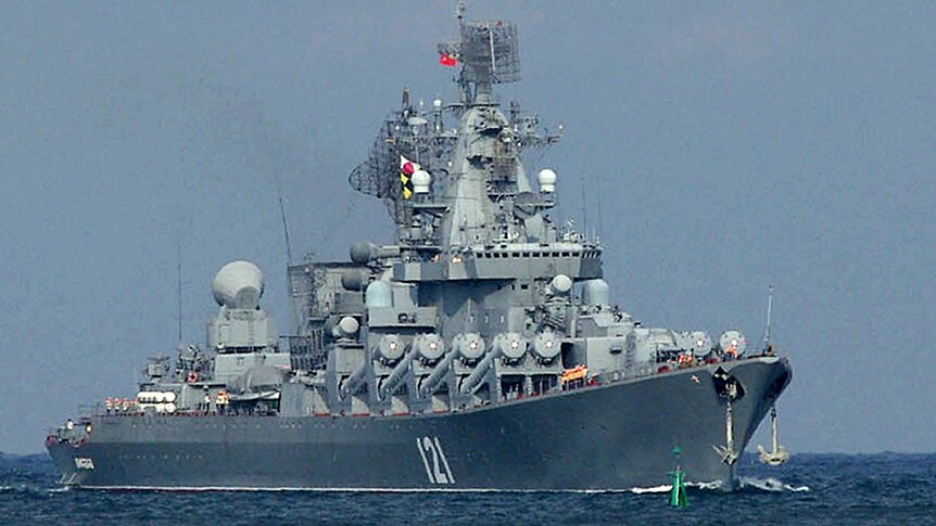 Russia's Moskva, missile cruiser pictured in 2008
