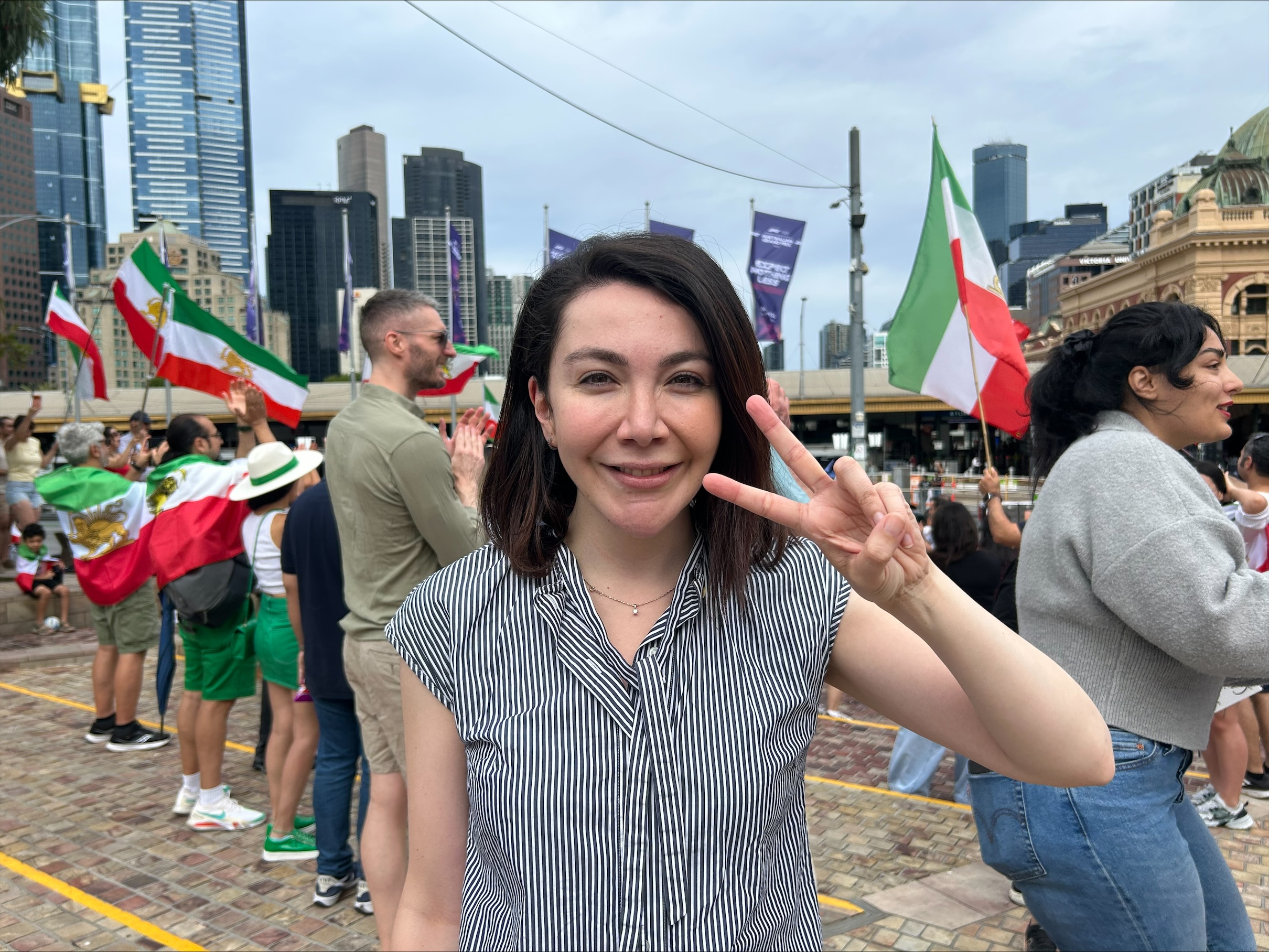 Australian Iranians gather to celebrate death of Iran's supreme leader