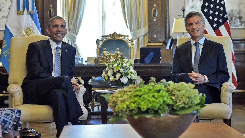 Barack Obama meets with Argentinian President Mauricio Macri.