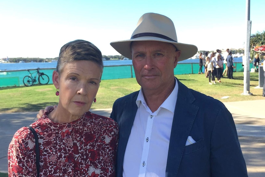 Karen and John Bird at a memorial for Jesse