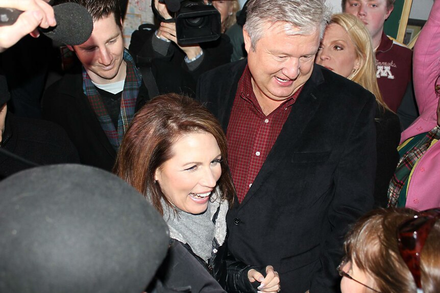 Michele Bachmann campaigns in West Des Moines on the eve of the 2012 Iowa caucuses.