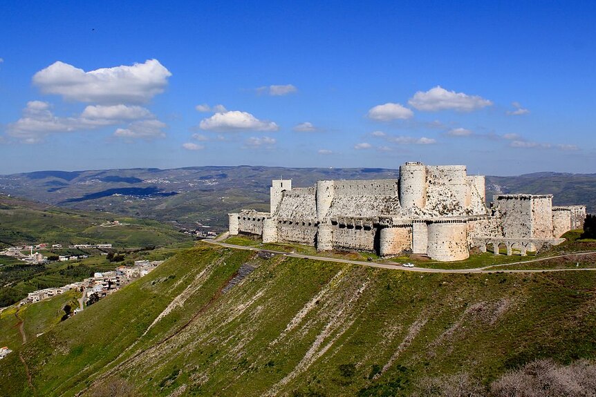 The Crusade fortress of Krak des Chevaliers near Homs in Syria