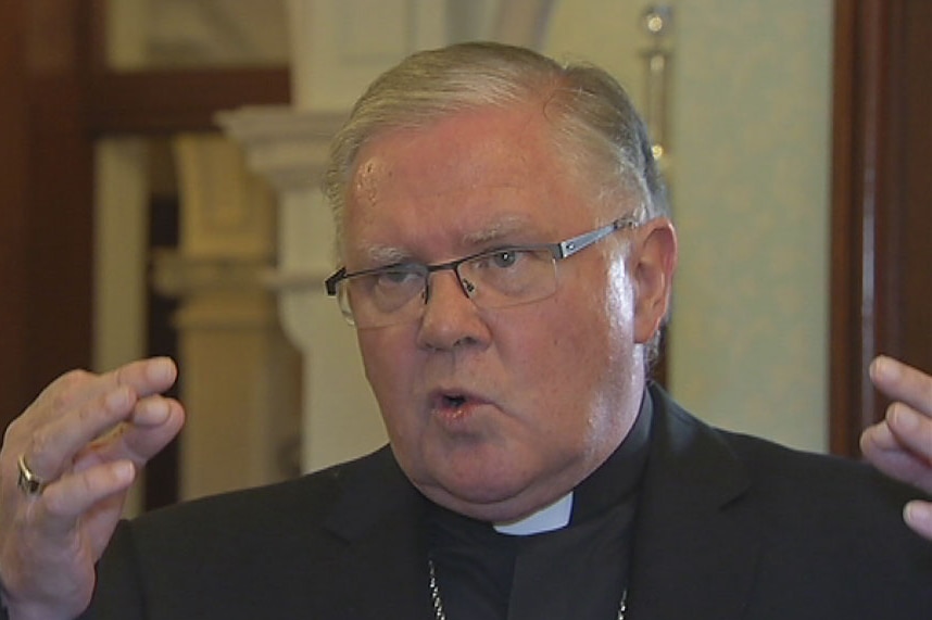 TV still of Brisbane Archbishop Mark Coleridge. Tues Feb 25, 2014