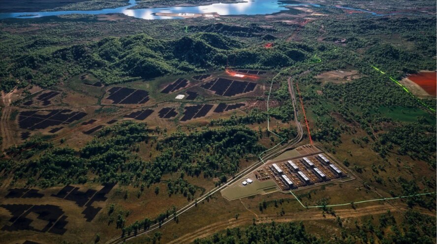 An aerial artist rendering of a project