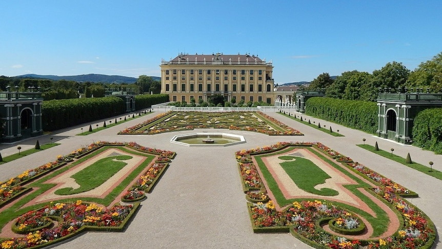 A garden view of Schönbrunn Palace in Vienna, the main summer residence of the Hapsburgs and the location of many musical performances. (Pixabay: manekj)