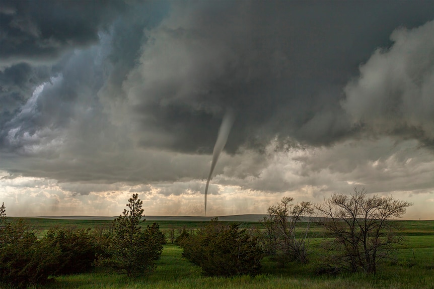 A tornado trekking through open terrain in Colorado in July, 2015.