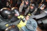 Russian police detain anti-Putin protester