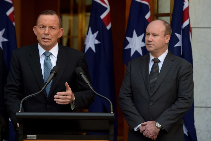Tony Abbott and Greg Moriarty