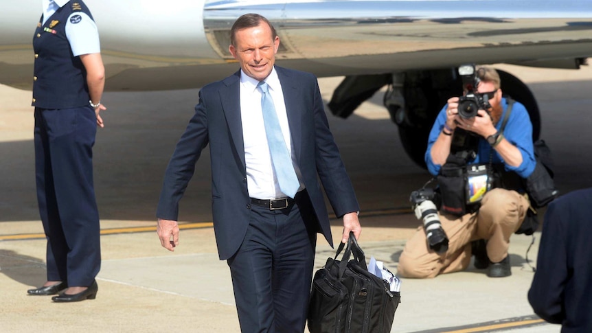 Tony Abbott arrives in Canberra