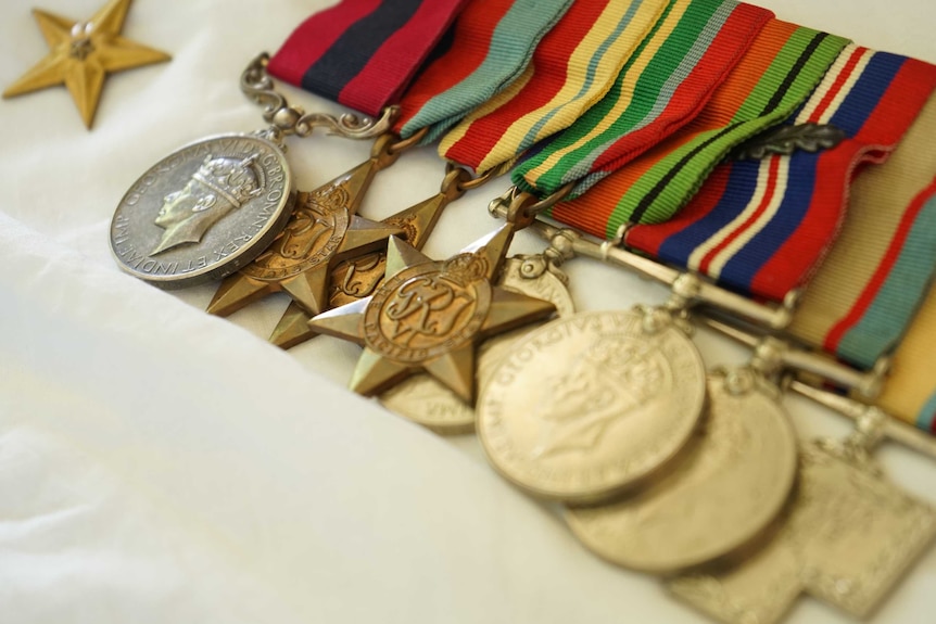 10 war medals close up