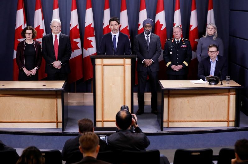Canadian Prime minister Justin Trudeau making a speech.