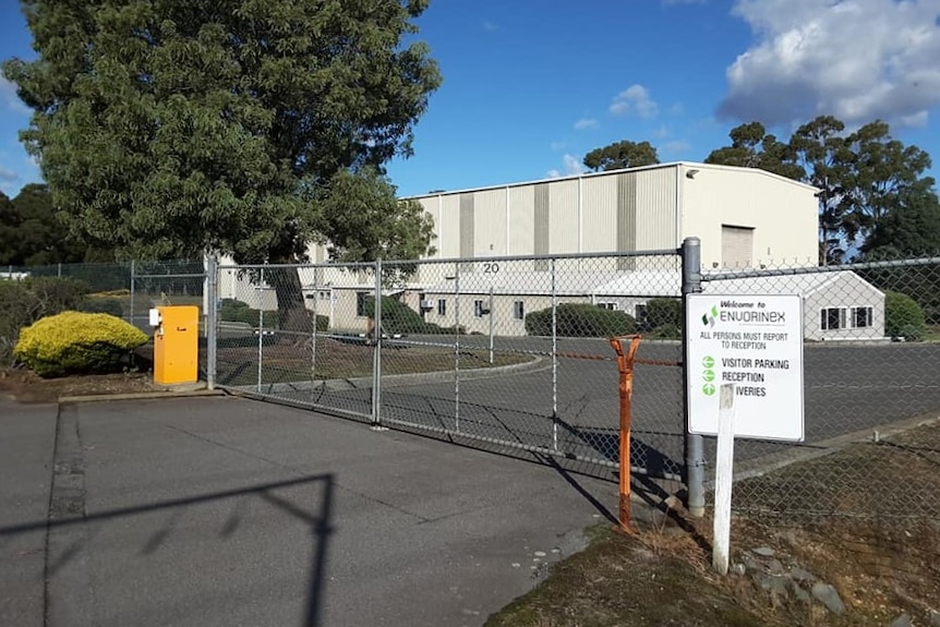 Closed gates at Envorinex facility.