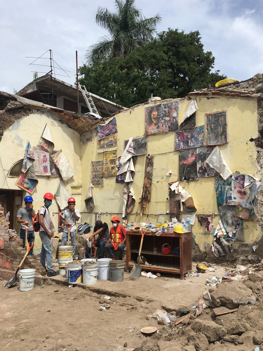 Earthquake destruction in Jojutla, Mexico