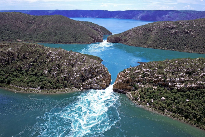 Horizontal Falls is a popular destination that demonstrates the extreme tides of the Kimberley.