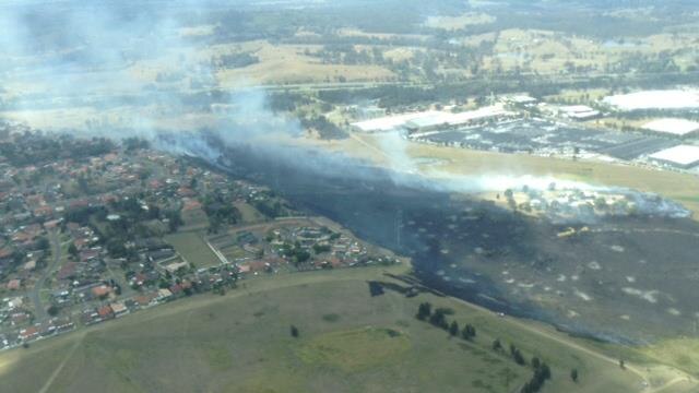 A fire burns near Campbelltown