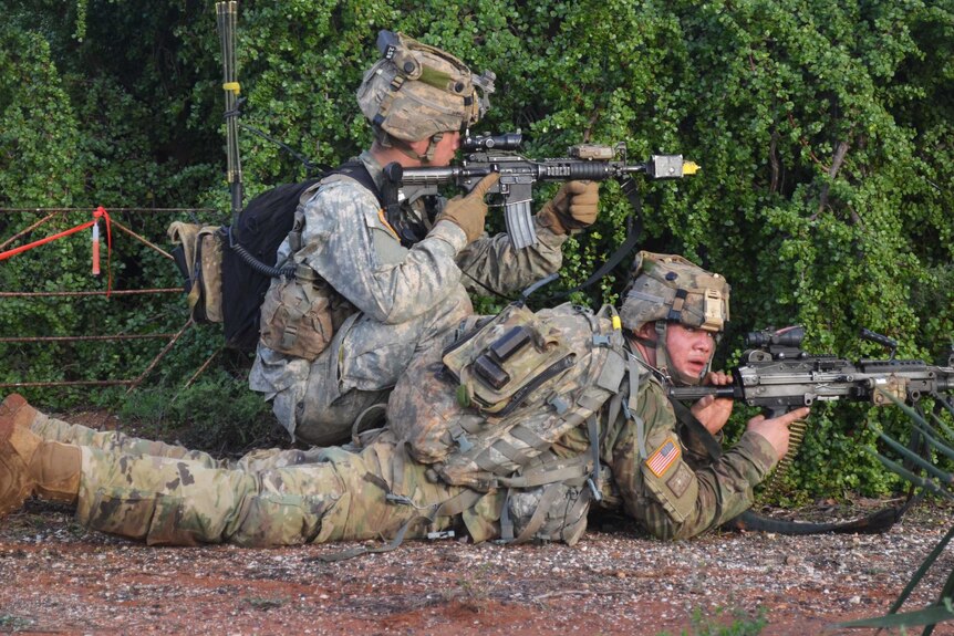 US forces during the defence training exercise