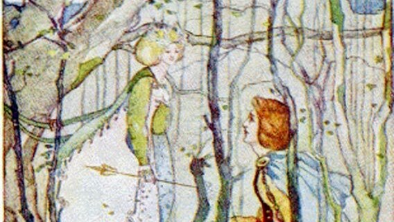Thomas the Rhymer (mythical Scottish laird and reputed prophet from Earlston in the Scottish Border country) and the Queen of Elfland