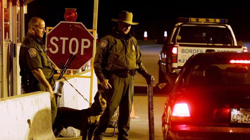 Border Patrol checking motorists, California