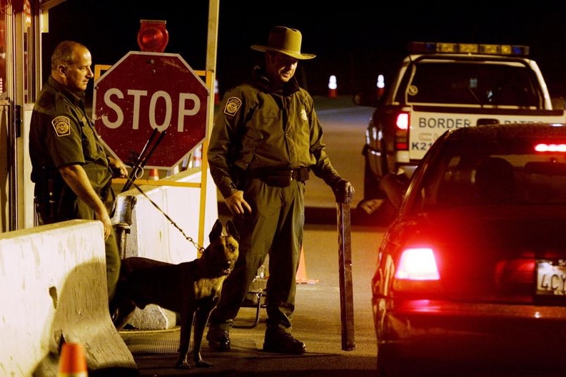 Border Patrol checking motorists, California