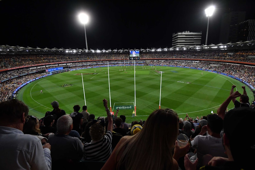 A general view of the Gabba is seen during the AFL grand final between Richmond and Geelong in Brisbane.