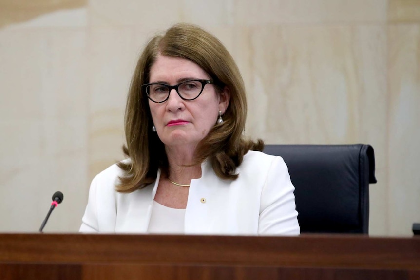 Royal Commissioner Lynelle Briggs hearing submissions during the Royal Commission for Aged Care Quality and Safety.