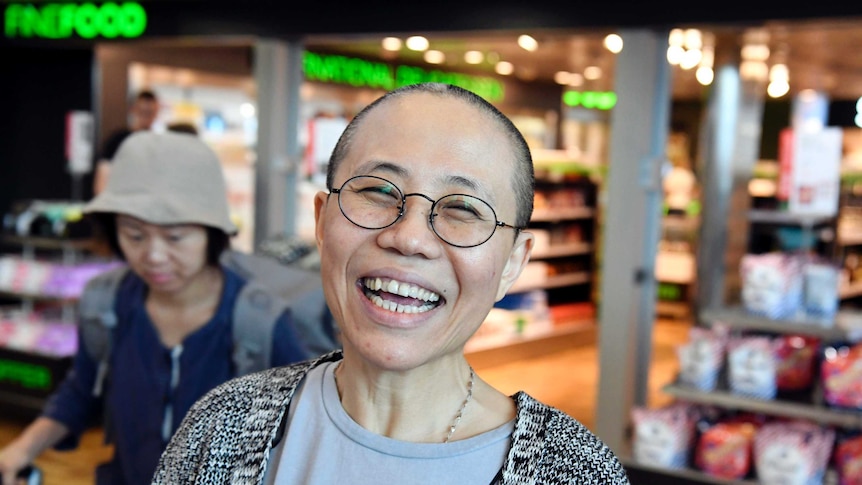 Liu Xia arrives at the Helsinki International Airport in Vantaa, Finland