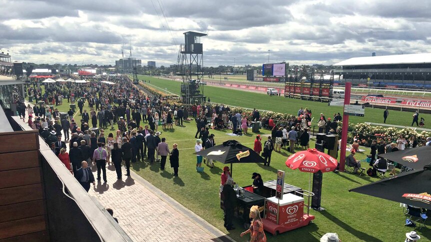 Flemington Racecourse early on Melbourne Cup day