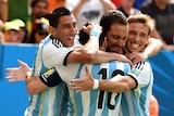 Argentina celebrates Higuain goal