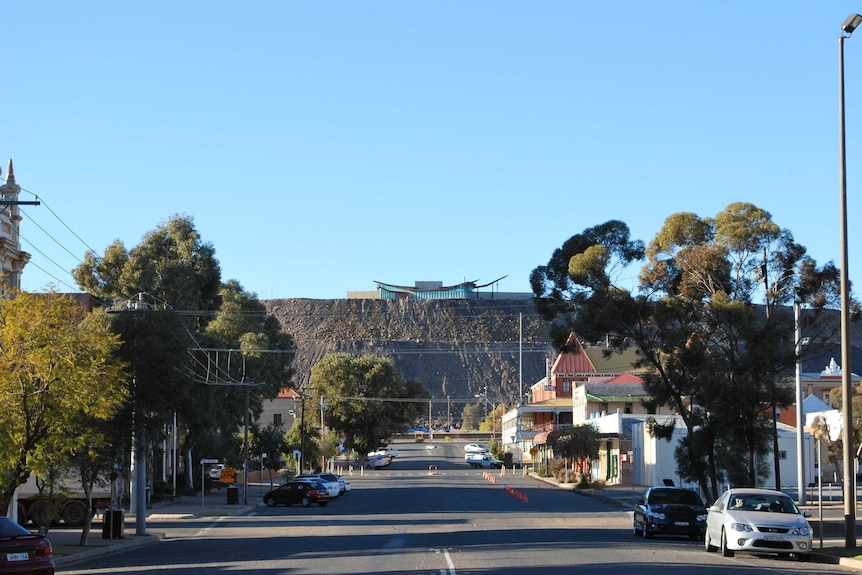 The Line of Lode, with the Broken Earth café, as seen from Sulphide Street.